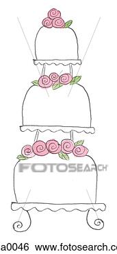 Stock Illustration - wedding cake with 
pink roses. fotosearch 
- search clipart, 
illustration, 
drawings and vector 
eps graphics images