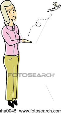 Stock Illustration - woman letting 
go of a flying 
businessman. fotosearch 
- search clipart, 
illustration, 
drawings and vector 
eps graphics images
