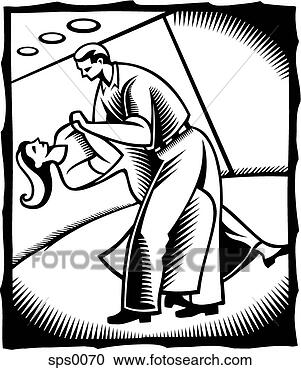 Stock Illustration - a black and white 
drawing of a couple 
doing ballroom 
dancing. fotosearch 
- search clipart, 
illustration, 
drawings and vector 
eps graphics images