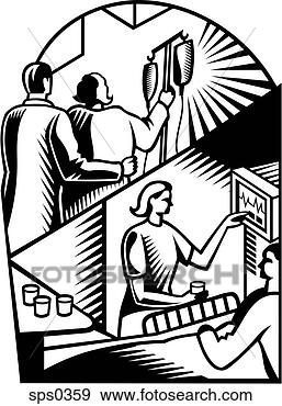 Stock Illustration - a black and white 
representation 
of healthcare 
montage. fotosearch 
- search clipart, 
illustration, 
drawings and vector 
eps graphics images