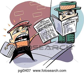 Stock Illustration - a boy selling 
newspaper on a 
street. fotosearch 
- search clipart, 
illustration, 
drawings and vector 
eps graphics images