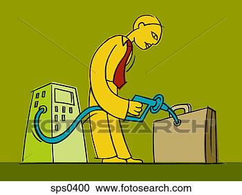 Stock Illustration - a businessman 
fueling a briefcase 
with a pump. fotosearch 
- search clipart, 
illustration, 
drawings and vector 
eps graphics images