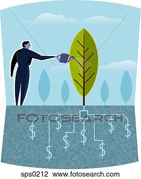 Clip Art - a businessman 
watering a tree. 
fotosearch - search 
clipart, illustration, 
drawings and vector 
eps graphics images