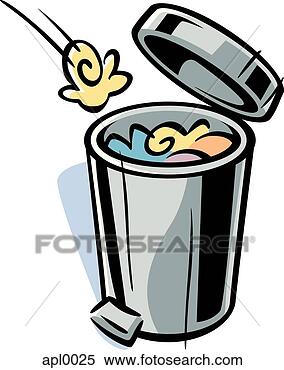 Stock Illustration - cartoon drawing 
of a trash can. 
fotosearch - search 
clipart, illustration, 
drawings and vector 
eps graphics images