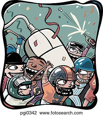 Clip Art - a celebration 
with sportmen 
carrying a giant 
computer mouse. 
fotosearch - search 
clipart, illustration, 
drawings and vector 
eps graphics images