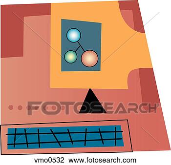 Clip Art - computer with 
atom on it. fotosearch 
- search clipart, 
illustration, 
drawings and vector 
eps graphics images