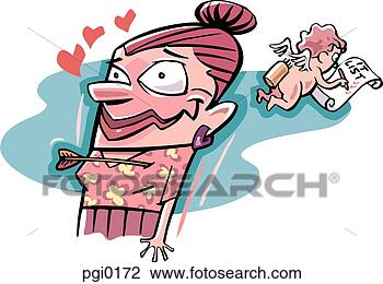 Clip Art - a cupid checking 
off a list after 
shooting an arrow 
through a lady. 
fotosearch - search 
clipart, illustration, 
drawings and vector 
eps graphics images