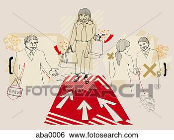 Stock Illustration - a customer carrying 
shopping bags 
and getting the 
red carpet treatment. 
fotosearch - search 
clipart, illustration, 
drawings and vector 
eps graphics images
