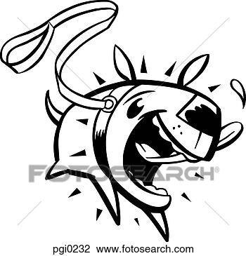 Clip Art - dog running with 
a leash around 
his neck. fotosearch 
- search clipart, 
illustration, 
drawings and vector 
eps graphics images