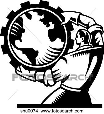 Stock Illustration - drawing of a man 
turning the world 
around. fotosearch 
- search clipart, 
illustration, 
drawings and vector 
eps graphics images