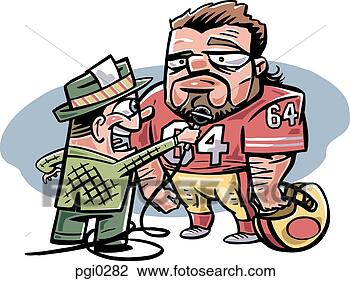 Clip Art - a football player 
being interviewed. 
fotosearch - search 
clipart, illustration, 
drawings and vector 
eps graphics images