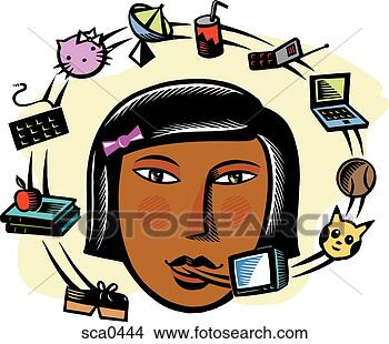 Stock Illustration - a graphic representation 
of a teenage girl's 
lifestyle. fotosearch 
- search clipart, 
illustration, 
drawings and vector 
eps graphics images