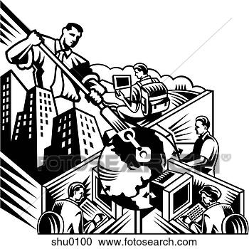 employees working around