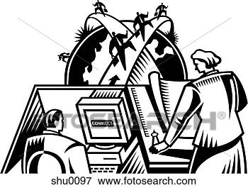 Stock Illustration - an illustration 
of a man connecting 
to people through 
the internet. 
fotosearch - search 
clipart, illustration, 
drawings and vector 
eps graphics images