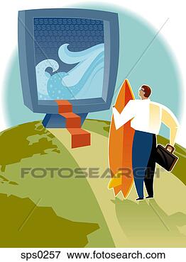 Stock Illustration - a man preparing 
for some net surfing. 
fotosearch - search 
clipart, illustration, 
drawings and vector 
eps graphics images