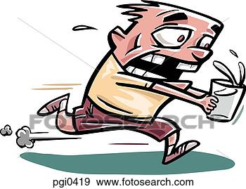 Stock Illustration - a man running 
while holding 
a glass of liquid. 
fotosearch - search 
clipart, illustration, 
drawings and vector 
eps graphics images