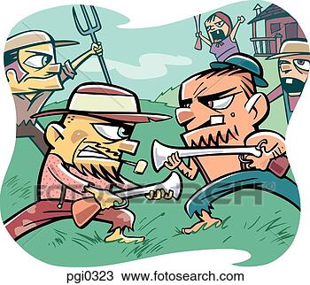 Drawing - men engaged in 
a gun fight. fotosearch 
- search clipart, 
illustration, 
drawings and vector 
eps graphics images