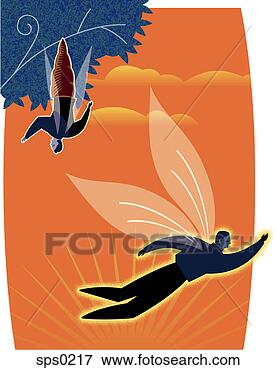 Stock Illustration - a new salesman 
flying away from 
the tree. fotosearch 
- search clipart, 
illustration, 
drawings and vector 
eps graphics images