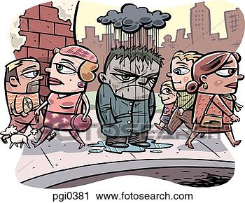 Clipart - pedestrians walking 
past a grumpy 
man on a pavement. 
fotosearch - search 
clipart, illustration, 
drawings and vector 
eps graphics images