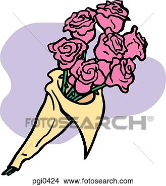 Stock Illustration - pink rose bouquet. 
fotosearch - search 
clipart, illustration, 
drawings and vector 
eps graphics images