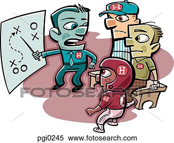 Stock Illustration - team owner coaching 
football players 
and coaches. fotosearch 
- search clipart, 
illustration, 
drawings and vector 
eps graphics images