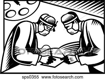 Stock Illustration - two surgeons performing 
surgery on a piece 
of paper illustrated 
in. fotosearch 
- search clipart, 
illustration, 
drawings and vector 
eps graphics images