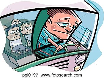 Stock Illustration - an unhappy bus 
driver driving 
a bus full of 
children. fotosearch 
- search clipart, 
illustration, 
drawings and vector 
eps graphics images