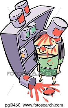 Stock Illustration - a woman being 
stained by spilled 
paints. fotosearch 
- search clipart, 
illustration, 
drawings and vector 
eps graphics images