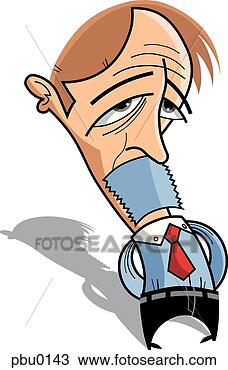 Drawing - a businessman 
with tape over 
his mouth. fotosearch 
- search clipart, 
illustration, 
drawings and vector 
eps graphics images