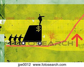 Clip Art - businessmen pushing 
a man on a cart 
up a growth chart. 
fotosearch - search 
clipart, illustration, 
drawings and vector 
eps graphics images