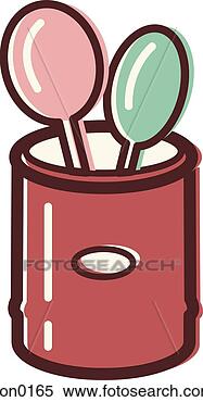 Stock Illustration - illustration of 
a canister holding 
mixing spoons. 
fotosearch - search 
clipart, illustration, 
drawings and vector 
eps graphics images