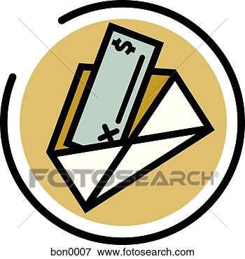 Stock Illustration - illustration of 
a cheque in an 
envelope. fotosearch 
- search clipart, 
illustration, 
drawings and vector 
eps graphics images