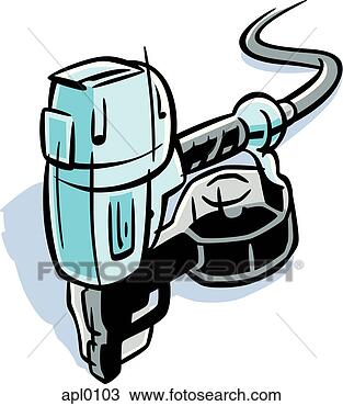 Drawing - an illustration 
of a hydraulic 
nail gun. fotosearch 
- search clipart, 
illustration, 
drawings and vector 
eps graphics images
