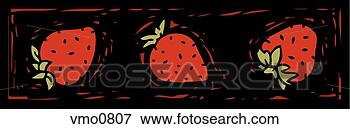 Stock Illustration - illustration of 
three strawberries 
on a black background. 
fotosearch - search 
clipart, illustration, 
drawings and vector 
eps graphics images