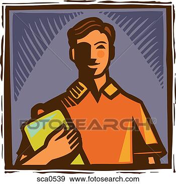 Stock Illustration - a man holding 
a clip board. 
fotosearch - search 
clipart, illustration, 
drawings and vector 
eps graphics images