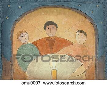 Stock Illustration - three people at 
a candle light 
vigil. fotosearch 
- search clipart, 
illustration, 
drawings and vector 
eps graphics images