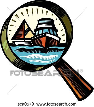 Stock Illustration - two boats being 
inspected with 
a magnifying glass. 
fotosearch - search 
clipart, illustration, 
drawings and vector 
eps graphics images