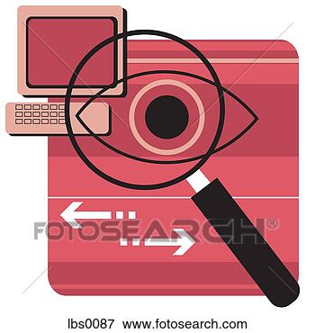 Picture - a magnifying glass 
investigating 
computer exchanges. 
fotosearch - search 
stock photos, 
pictures, images, 
and photo clipart
