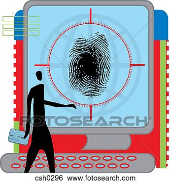 Stock Photo - silhouette of 
a man holding 
credit card and 
looking at a large 
screen. fotosearch 
- search stock 
photos, pictures, 
images, and photo 
clipart