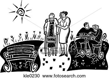 Stock Illustration - a nurse aiding 
an old woman using 
a walker outdoors 
at a nursing home. 
fotosearch - search 
clipart, illustration, 
drawings and vector 
eps graphics images