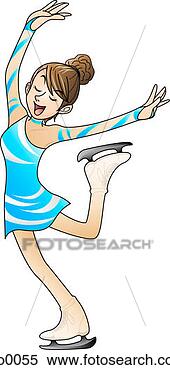 Stock Illustration Of Illustration Of A Figure Skater Sro0055 - Search 