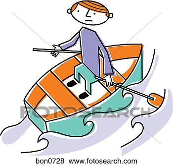 Row Boat Clipart Man rowing boat