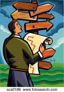 Stock Illustration - man deciding which 
direction to go. 
fotosearch - search 
clipart, illustration, 
drawings and vector 
eps graphics images