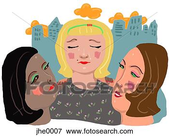 Stock Illustration - two women consoling 
their friend. 
fotosearch - search 
clipart, illustration, 
drawings and vector 
eps graphics images