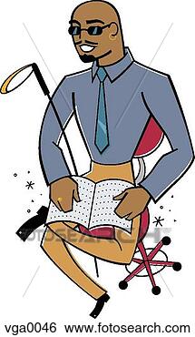 Stock Illustration - blind businessman 
reading brail. 
fotosearch - search 
clipart, illustration, 
drawings and vector 
eps graphics images