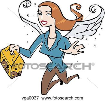 Stock Illustration - office angel delivering 
donuts. fotosearch 
- search clipart, 
illustration, 
drawings and vector 
eps graphics images