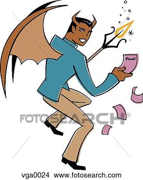 Stock Illustration - pink slip devil. 
fotosearch - search 
clipart, illustration, 
drawings and vector 
eps graphics images