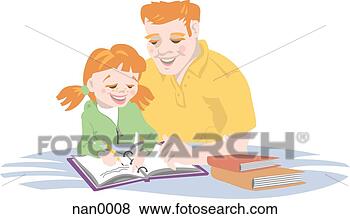 Stock Illustration - dad helping his 
daughter with 
homework. fotosearch 
- search clipart, 
illustration, 
drawings and vector 
eps graphics images