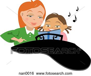 Stock Illustration - piano teacher 
and student. fotosearch 
- search clipart, 
illustration, 
drawings and vector 
eps graphics images
