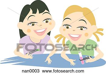 Drawing - two children doing 
a science experiment. 
fotosearch - search 
clipart, illustration, 
drawings and vector 
eps graphics images